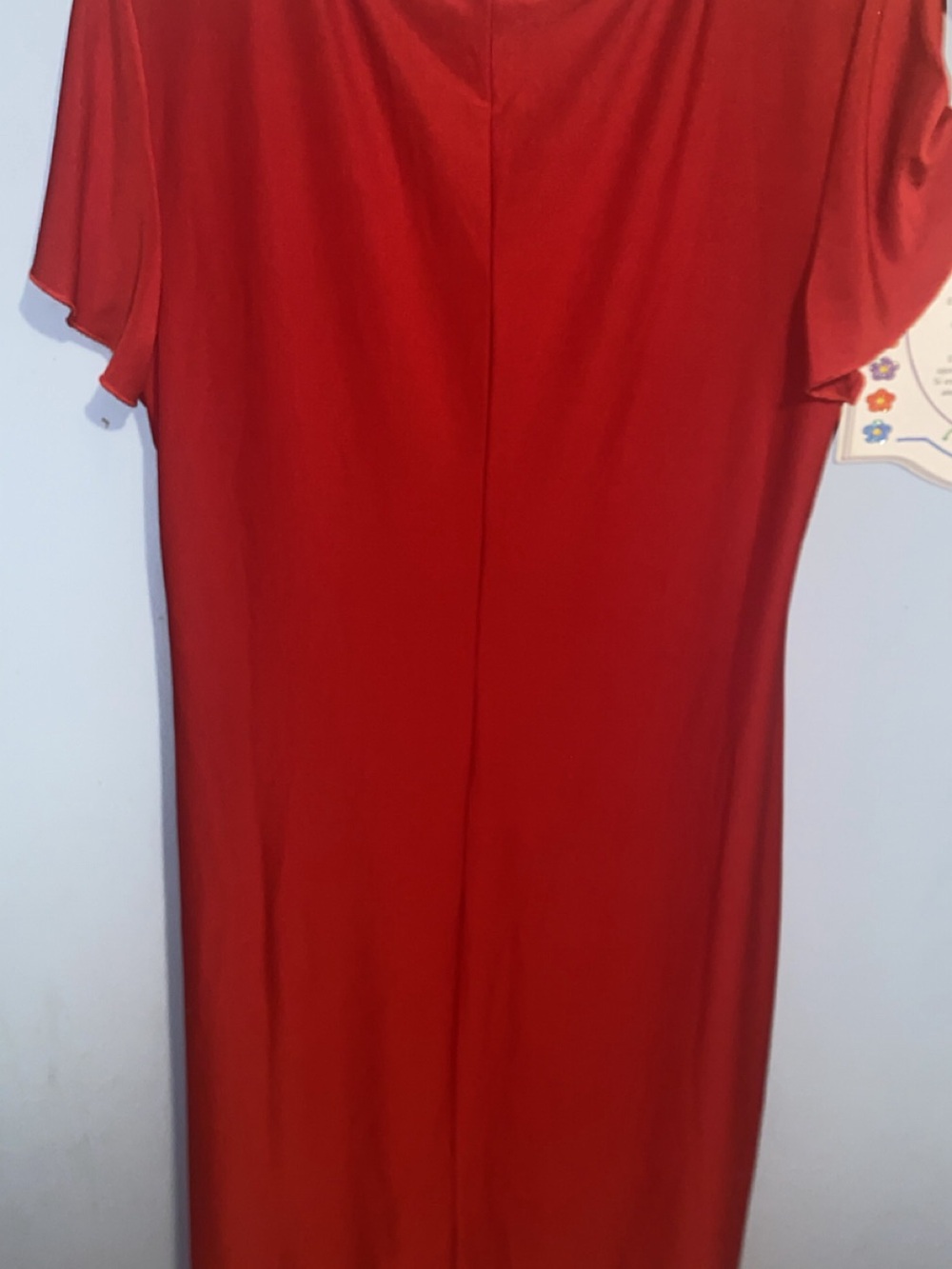 Women's Red Ruffle V-Neck Top - Picture 5 of 6